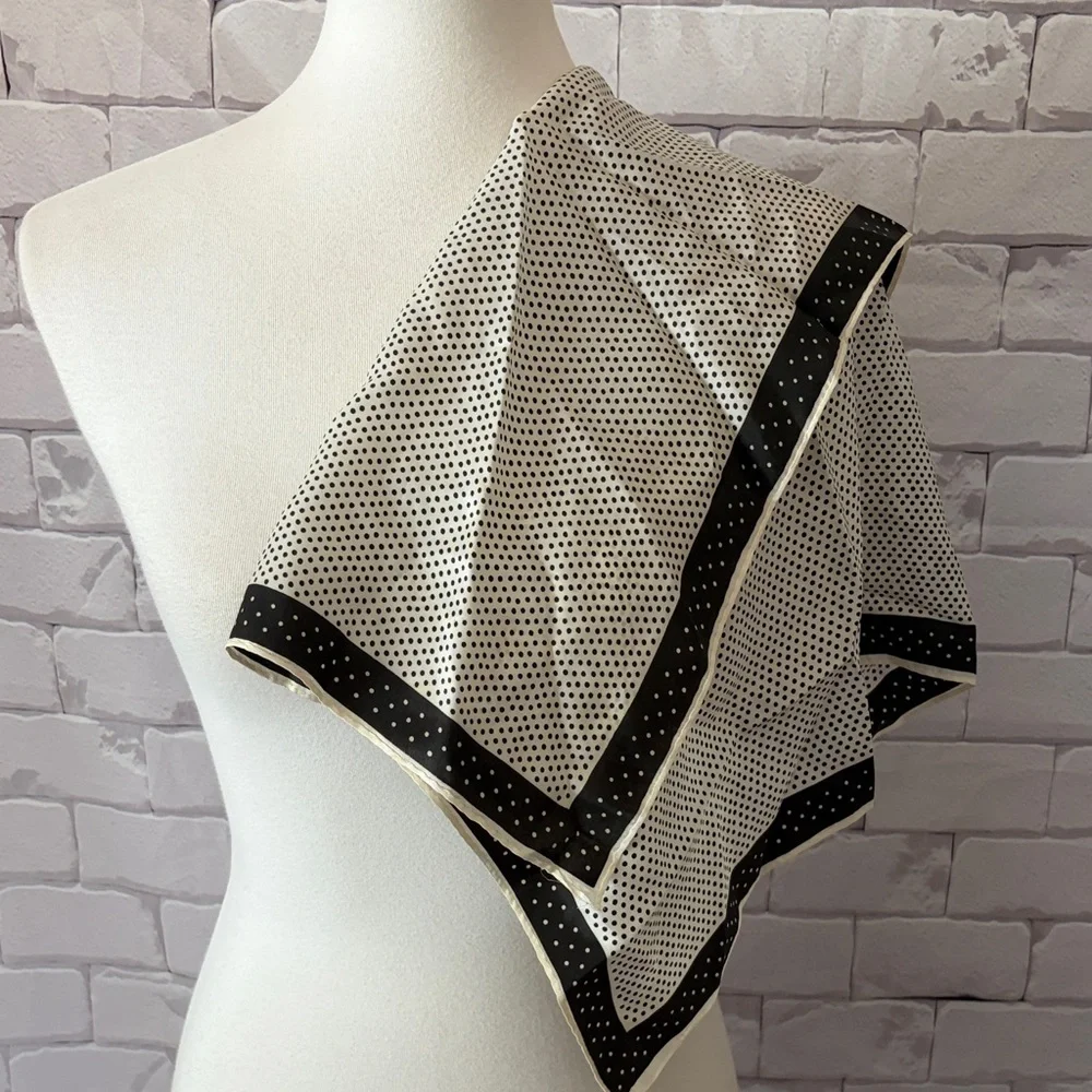 Chic Black and White Polka Dot Scarf